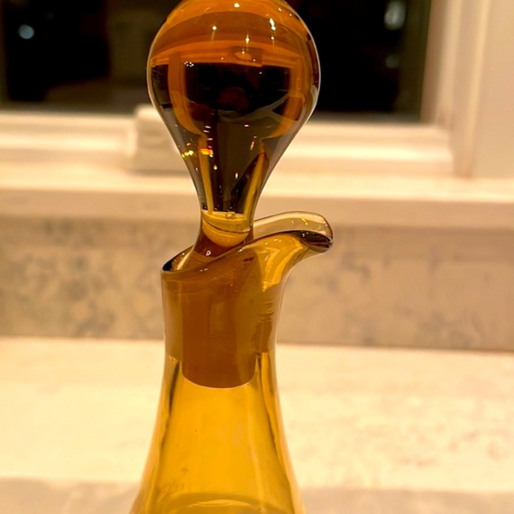 Scandinavian Hand Blown MCM Decanter Pitcher & Stopper Excellent Condition - Picture 3 of 11